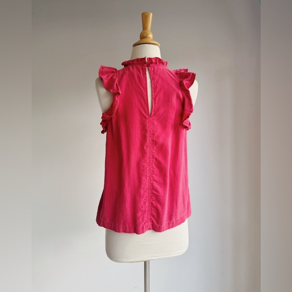 CLOTH & STONE Red Ruffled Tank XS - Picture 3 of 6